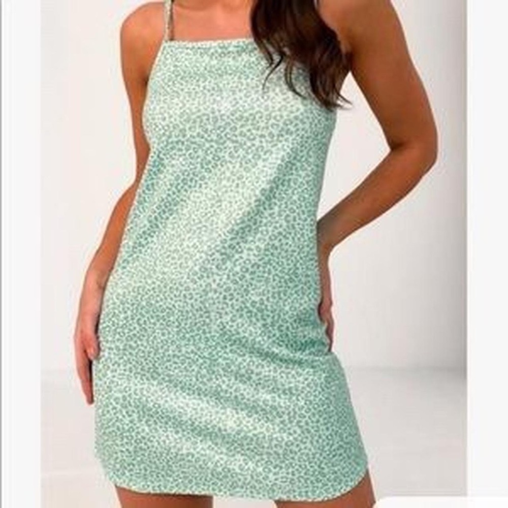 Missguided Green Cheetah Dress